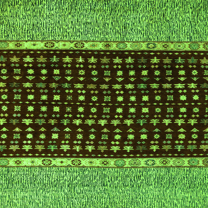 Square Abstract Green Modern Rug, abs4975grn