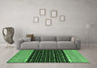 Machine Washable Abstract Emerald Green Modern Area Rugs in a Living Room,, wshabs4975emgrn