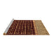 Sideview of Machine Washable Abstract Brown Modern Rug, wshabs4975brn