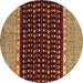 Round Abstract Brown Modern Rug, abs4975brn