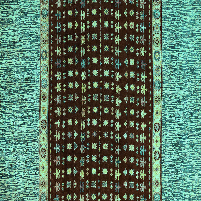 Square Abstract Turquoise Modern Rug, abs4975turq