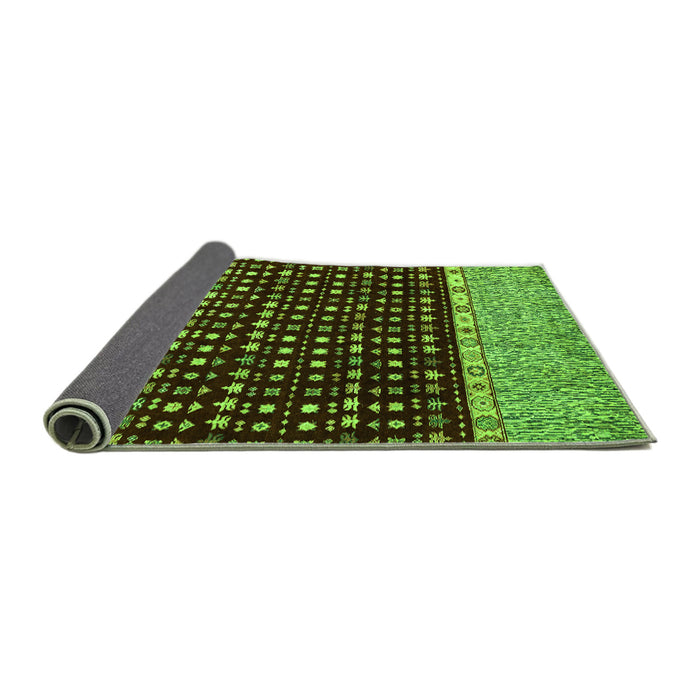 Sideview of Abstract Green Modern Rug, abs4975grn