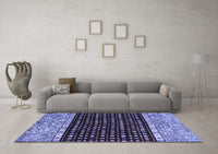 Machine Washable Abstract Blue Modern Rug, wshabs4975blu