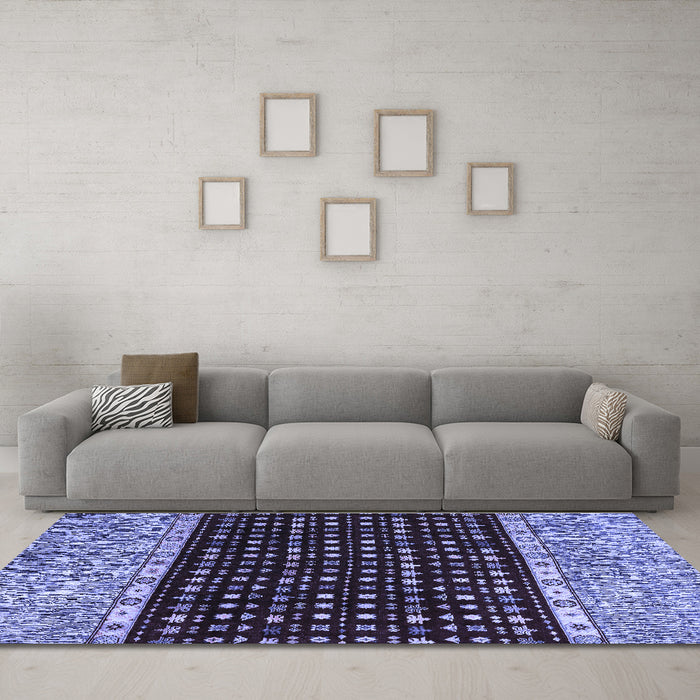 Machine Washable Abstract Blue Modern Rug in a Living Room, wshabs4975blu