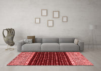 Machine Washable Abstract Red Modern Rug, wshabs4975red