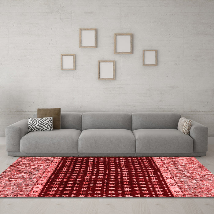 Modern Red Washable Rugs