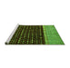 Sideview of Machine Washable Abstract Green Modern Area Rugs, wshabs4975grn