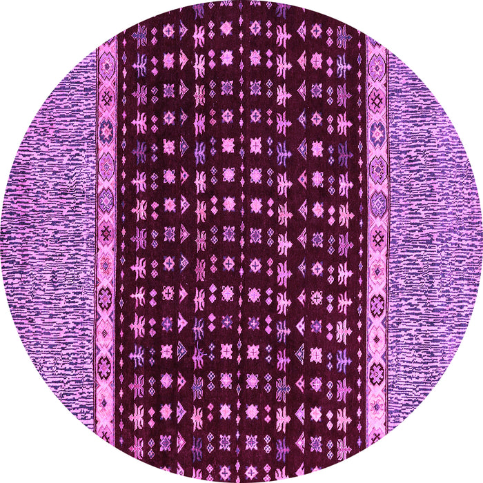 Round Abstract Purple Modern Rug, abs4975pur