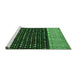 Sideview of Machine Washable Abstract Emerald Green Modern Area Rugs, wshabs4975emgrn