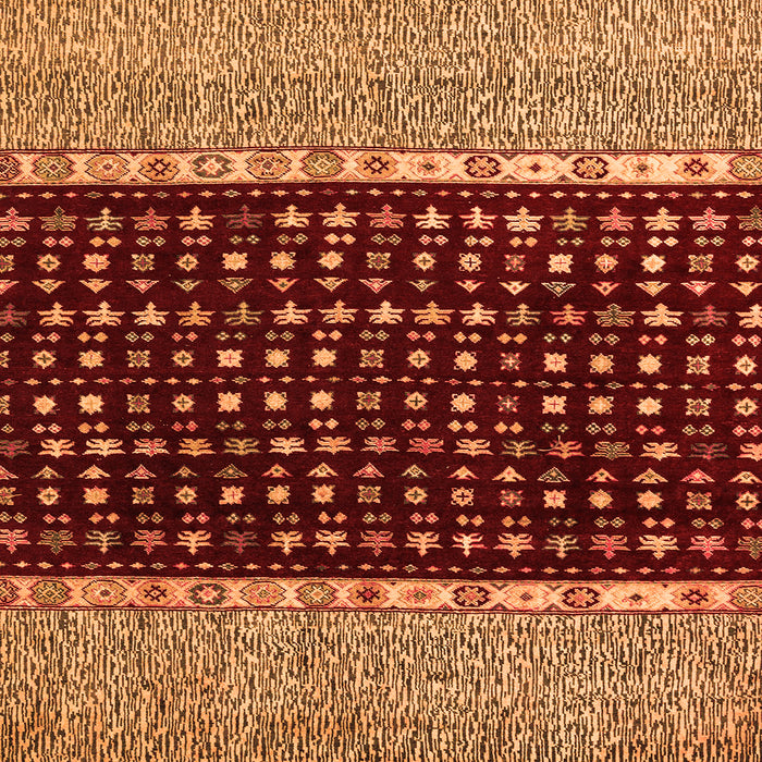 Square Machine Washable Abstract Orange Modern Area Rugs, wshabs4975org