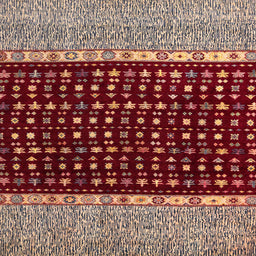 Square Machine Washable Abstract Camel Brown Rug, wshabs4975