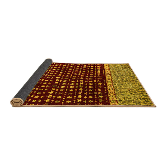 Sideview of Abstract Yellow Modern Rug, abs4975yw