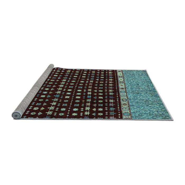 Sideview of Machine Washable Abstract Light Blue Modern Rug, wshabs4975lblu