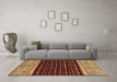 Machine Washable Abstract Brown Modern Rug in a Living Room,, wshabs4975brn