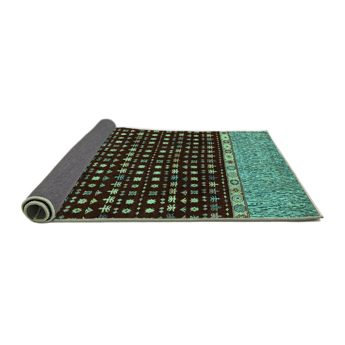 Sideview of Abstract Turquoise Modern Rug, abs4975turq