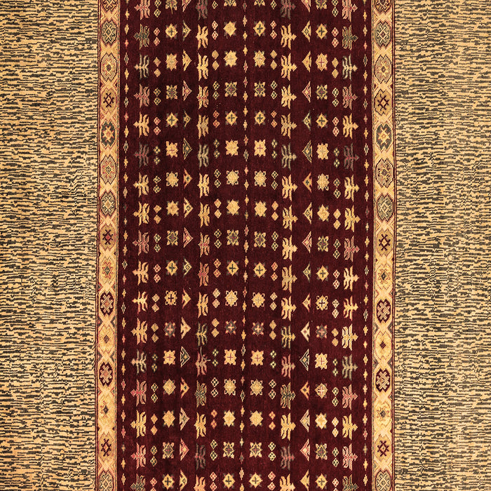 Square Machine Washable Abstract Brown Modern Rug, wshabs4975brn