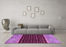 Machine Washable Abstract Purple Modern Area Rugs in a Living Room, wshabs4975pur