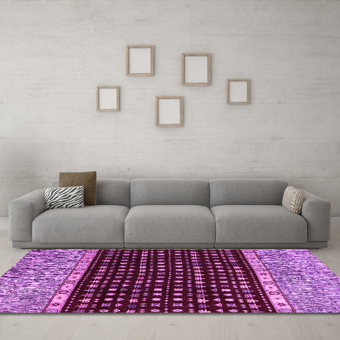 Machine Washable Abstract Purple Modern Area Rugs in a Living Room, wshabs4975pur