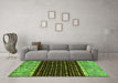 Machine Washable Abstract Green Modern Area Rugs in a Living Room,, wshabs4975grn