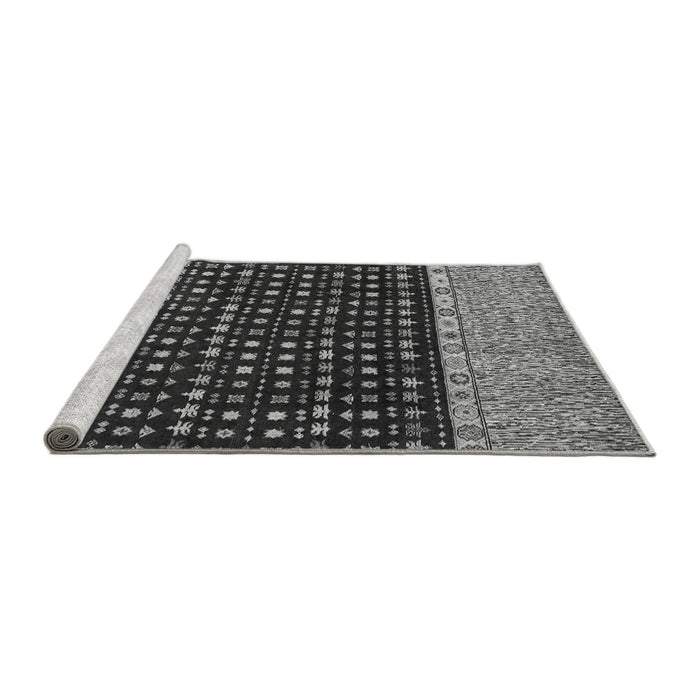 Sideview of Machine Washable Abstract Gray Modern Rug, wshabs4975gry