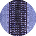 Round Machine Washable Abstract Blue Modern Rug, wshabs4975blu