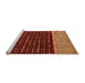 Sideview of Machine Washable Abstract Orange Modern Area Rugs, wshabs4975org