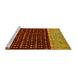 Sideview of Machine Washable Abstract Yellow Modern Rug, wshabs4975yw