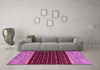 Machine Washable Abstract Pink Modern Rug, wshabs4975pnk