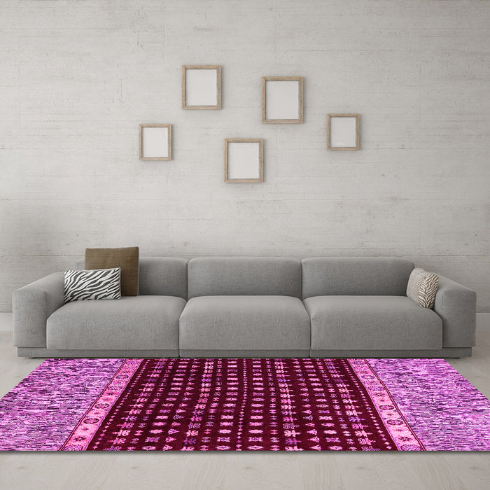 Machine Washable Abstract Pink Modern Rug in a Living Room, wshabs4975pnk