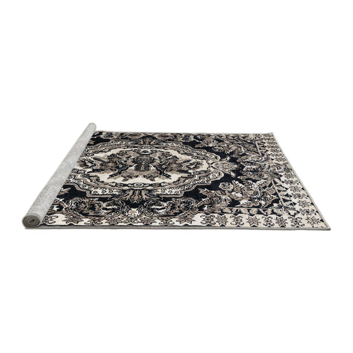 Sideview of Machine Washable Abstract Pale Silver Gray Rug, wshabs4976