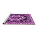 Sideview of Machine Washable Medallion Pink French Rug, wshabs4976pnk