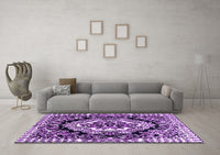 Machine Washable Medallion Purple French Rug, wshabs4976pur