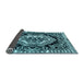 Sideview of Medallion Light Blue French Rug, abs4976lblu