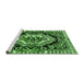 Sideview of Machine Washable Medallion Green French Area Rugs, wshabs4976grn