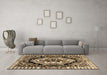 Machine Washable Medallion Brown French Rug in a Living Room,, wshabs4976brn