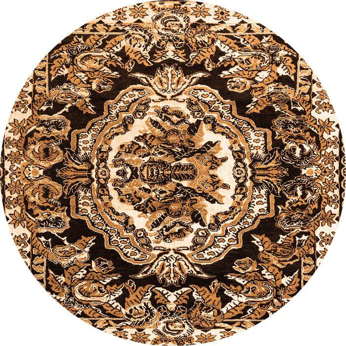 Round Medallion Orange French Rug, abs4976org