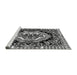 Sideview of Machine Washable Medallion Gray French Rug, wshabs4976gry