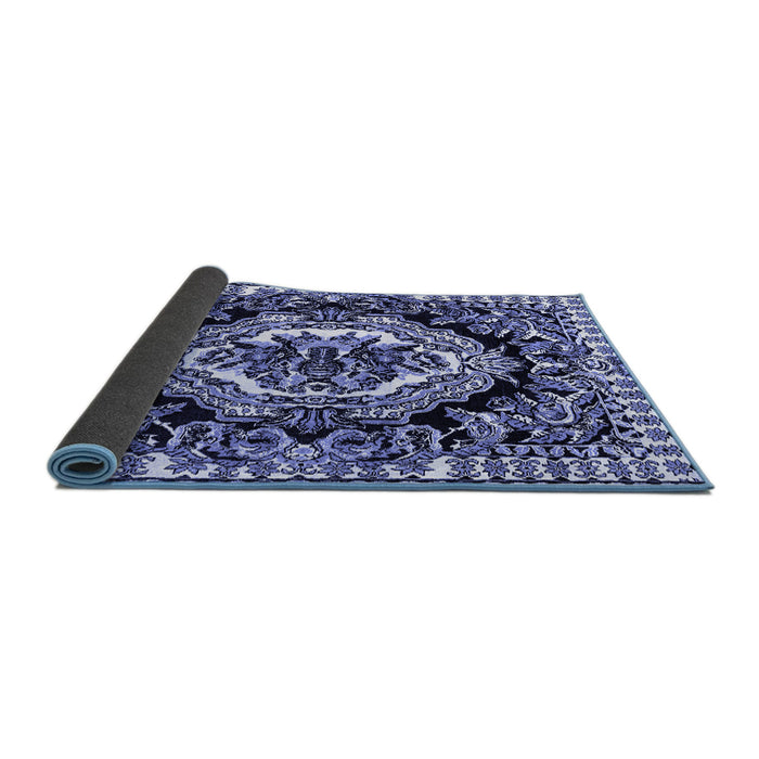 Sideview of Medallion Blue French Rug, abs4976blu