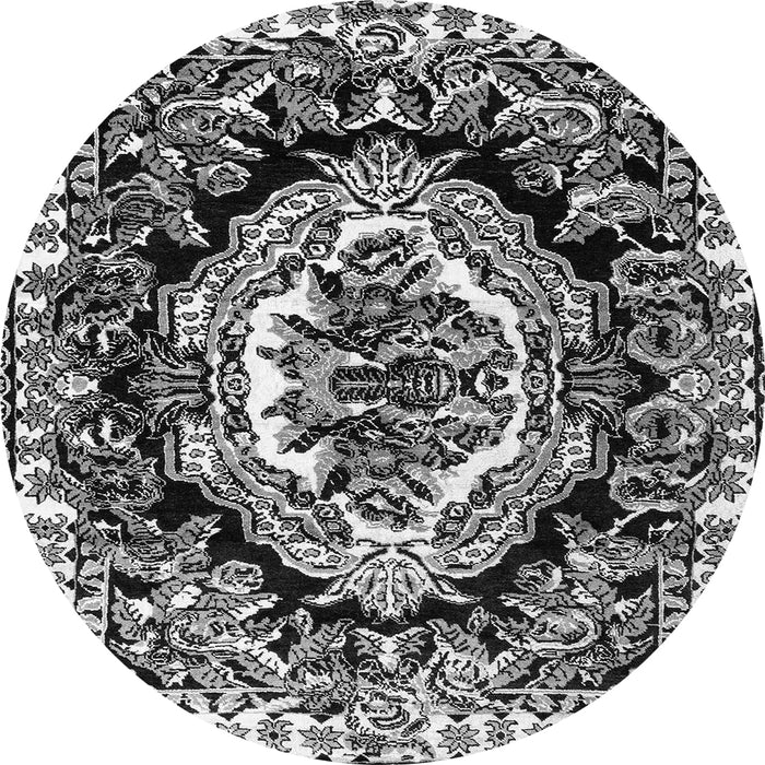 Round Medallion Gray French Rug, abs4976gry