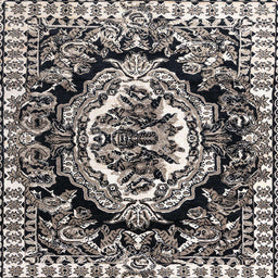 Square Machine Washable Abstract Pale Silver Gray Rug, wshabs4976