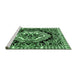 Sideview of Machine Washable Medallion Emerald Green French Area Rugs, wshabs4976emgrn