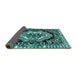 Sideview of Medallion Turquoise French Rug, abs4976turq