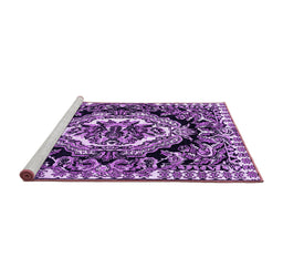 Sideview of Machine Washable Medallion Purple French Area Rugs, wshabs4976pur