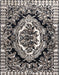 Abstract Pale Silver Gray Medallion Rug, abs4976