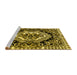 Sideview of Machine Washable Medallion Yellow French Rug, wshabs4976yw