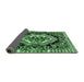 Sideview of Medallion Emerald Green French Rug, abs4976emgrn