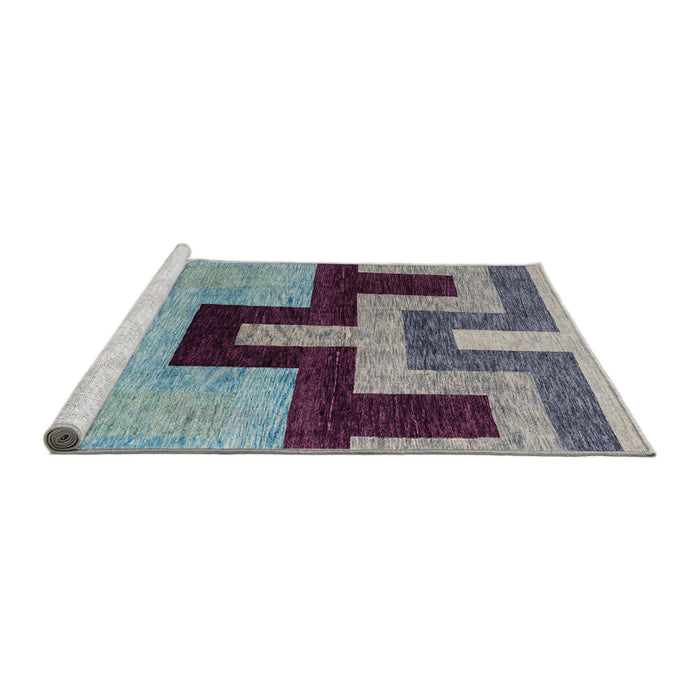 Sideview of Machine Washable Abstract Purple Rug, wshabs4977