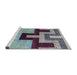 Sideview of Machine Washable Abstract Purple Rug, wshabs4977