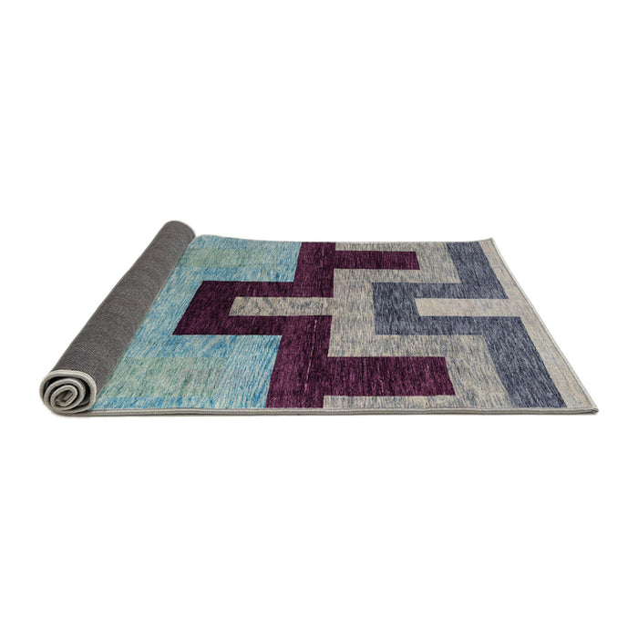 Sideview of Abstract Purple Modern Rug, abs4977