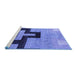 Sideview of Machine Washable Abstract Blue Modern Rug, wshabs4977blu